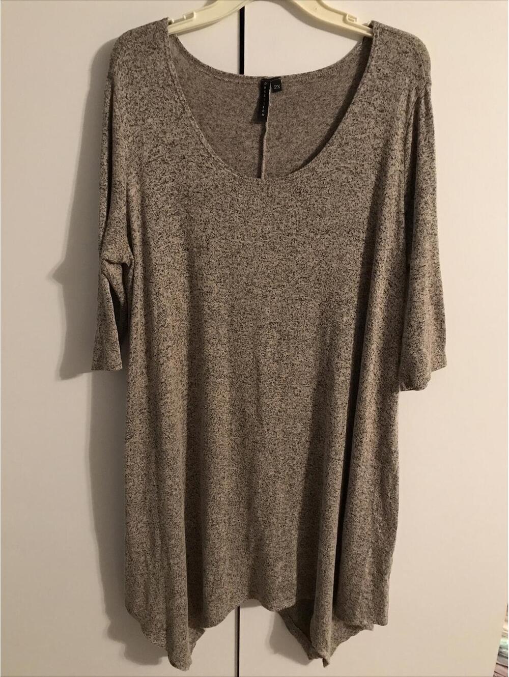 Obsession Womens 2xl Super Soft Gray Midi Dress A673